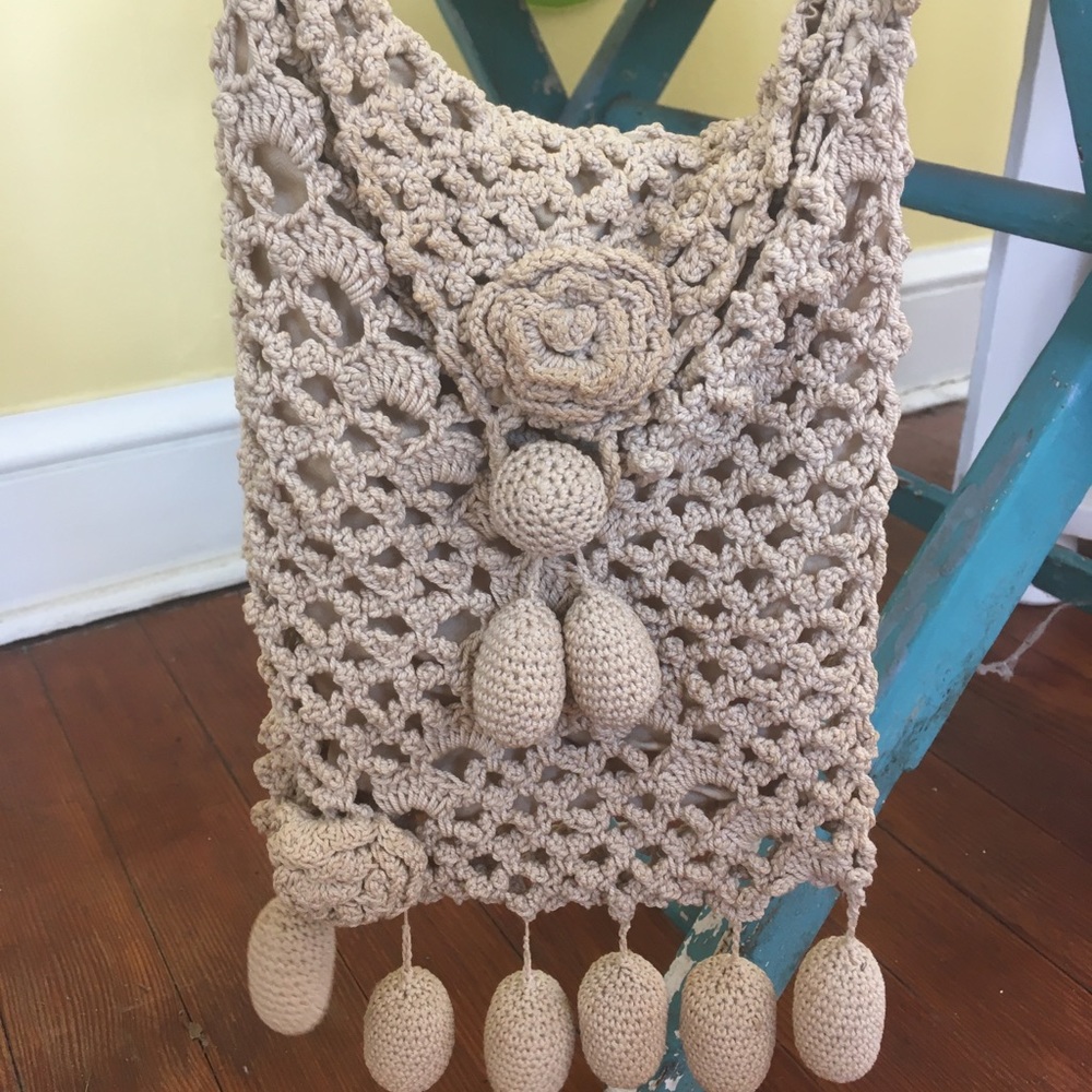Vintage Macrame Hand Bag